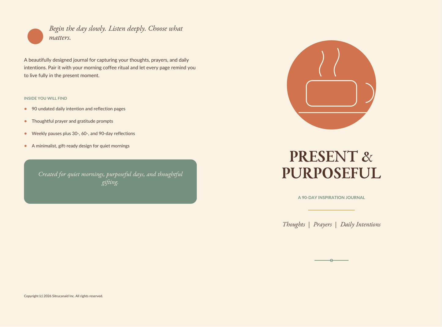 Present & Purposeful 90-Day Inspiration Journal